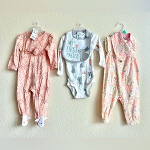 NWT 6 Piece Baby Girl Easter Clothes, 6-9 Months